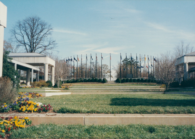 Flagpoles outside the Carter Presidential Center